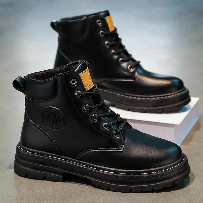 Rhubarb Boots, Autumn and Winter Plus Size Martin Boots, Waterproof, Non-slip Hiking Shoes, Casual Labor Protection Shoes