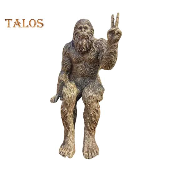 Middle Finger Sasquatch Figurine Resin Scissors Hands Savage Statue Sculpture Home Office Indoor Outdoor Garden Decoration Ornament