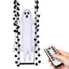 Lightweight Fabric Ghost Prop Halloween Hanging Swing Decoration with Maple Leaf, LED Lighted Large Spooky Tree Ornaments Swinging Remote Control for