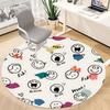 1PC Emoticons Faces Office Round Area Rug, Indoor Mat Suitable For Office, Under Office Chairs Bedroom Living Room Home Decor, Room Deco 234