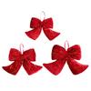 Extra Large Red Foil Tree Toppers Bowknot Flocking Materials Easy Installation Bows For Holiday Decorations