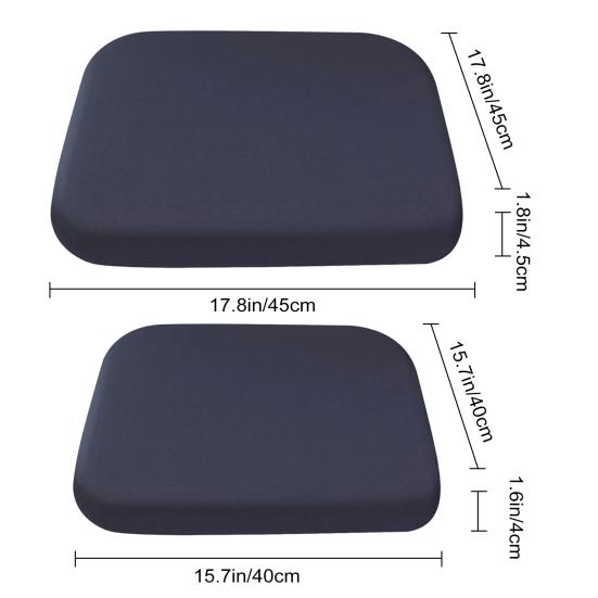 Sitzkissen aus Memory-Schaum mit Bändern, langsame Rückfederung, für alle Jahreszeiten, rutschfester, waschbarer Bezug, elastischer Stuhl für Auto, Zuhause, Büro, quadratische Sitzmatte