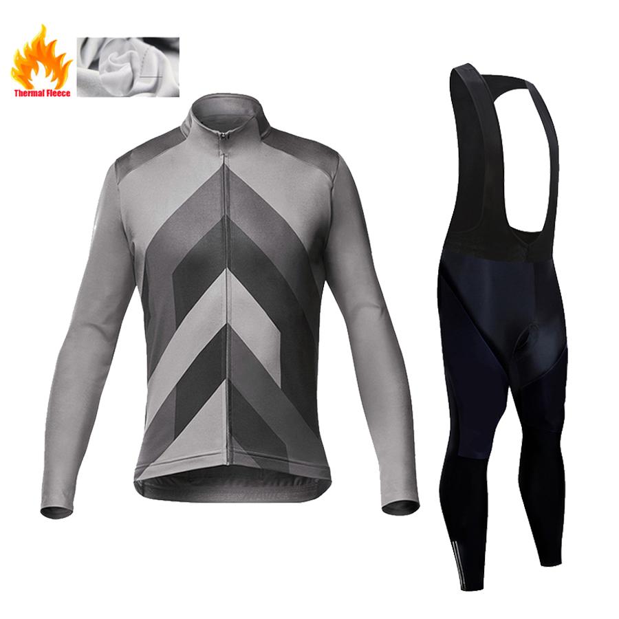 2025 Pro Warm Winter Thermal Fleece Cycling Jersey Sets Men Outdoor Riding MTB Ropa Ciclismo Bib Pants Set Cycling Clothing
