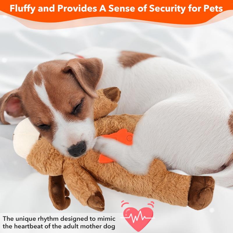 Christmas Eve Elk Bear Toy Dog Heartbeat Toy  Stuffed for Dogs.Dog Comfort Cat Toy for Sleep Aid Cuddle,