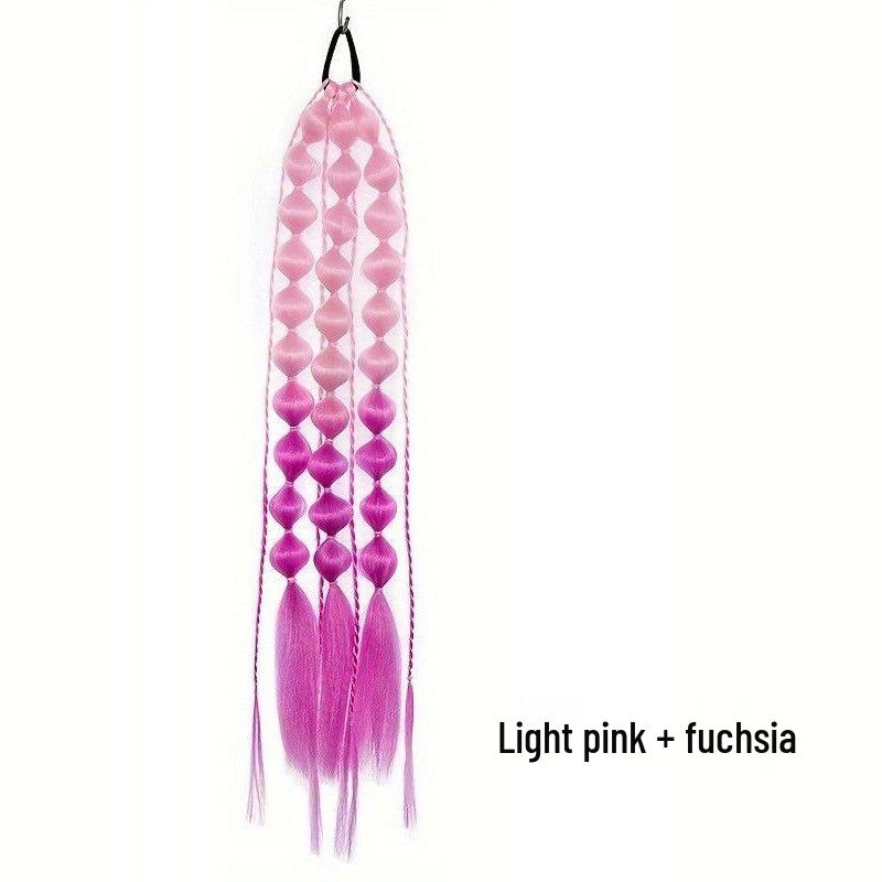 European Style Gradient Lantern Bubble Ponytail: Fashionable Women's Long Hand-woven Braid
