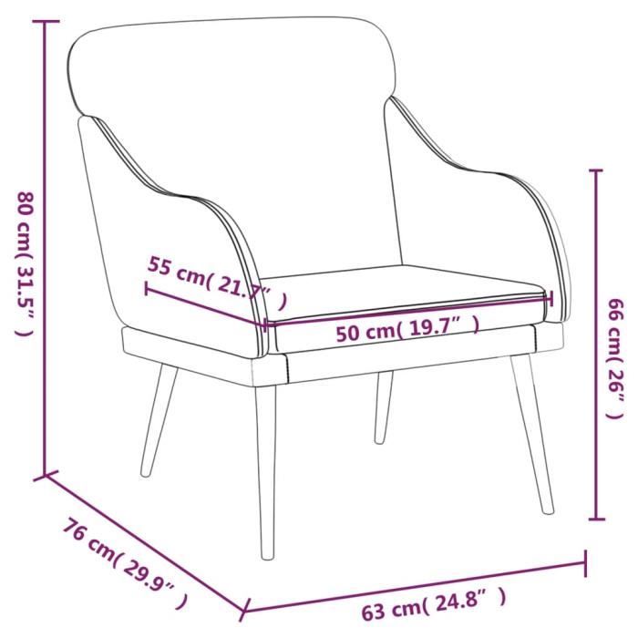 351424 vidaXL Fauteuil Noir 63x76x80 cm Similicuir