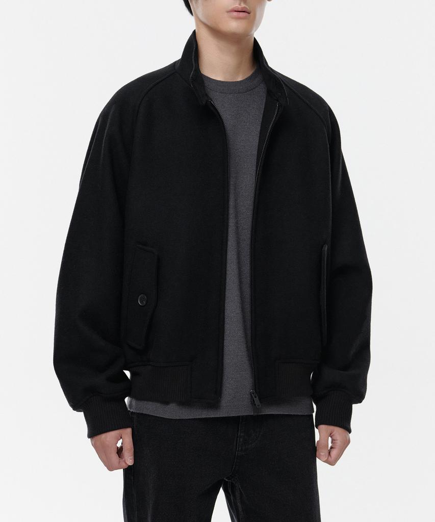 Musinsa Standard Wool Blend Harrington Jacket [Black]