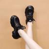 Damen Sommer hohle atmungsaktive Muffin-Schuhe neu vielseitig dicksohlige erhöhende Schnürschuhe einzelne Schuhe