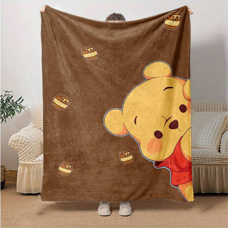 1pc Winnie the Pooh Honey Pot Print Blanket Cozy Throw for Home Decor, Couch Cover, Outdoor Use, Travel