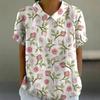 2025 Women's Floral Digital Print Short Sleeve Top