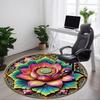 1 st Lotus Mandala Stolmatta för Kontor, Rund Halkfri Slitstark Stor Office Matta, Lämplig för Kontor