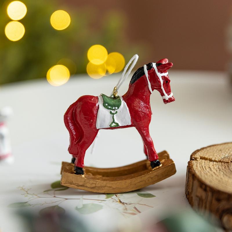 1 st Harts Gung Häst Julprydnad Vintage Stil För Träd Hängande Heminredning Diy Hantverk Samling Gåva Dekoration Hem