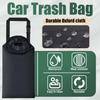 2 PCS Car Trash Bags, Washable Car Garbage Bag Hanging, Detachable Trash Can With Top Elastic Vent & Sticky Strap Bottom Opening, Seat Back Tash Bag