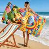Cute Teddy Bear with Rainbow and Clouds Beach Towel Quick-drying for Travel Outdoor Sports Jogging Beach and Swimming