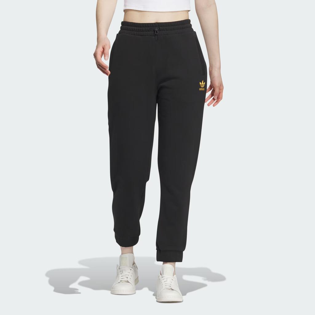 Adidas Originals Elastic Waist Cuffed Knit Sweatpants Women Bottoms Black IN0975