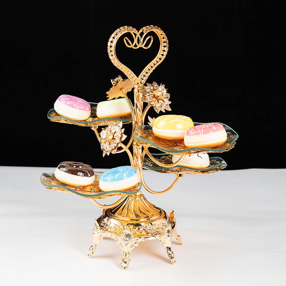 European Style Multi-Layer Crystal Fruit Plate for Living Room or Hotel