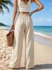 Women High Waist Wide Leg Pants Elastic Waist Loose Fit Drape Trousers Wrinkle Free Breathable Casual Summer Pants
