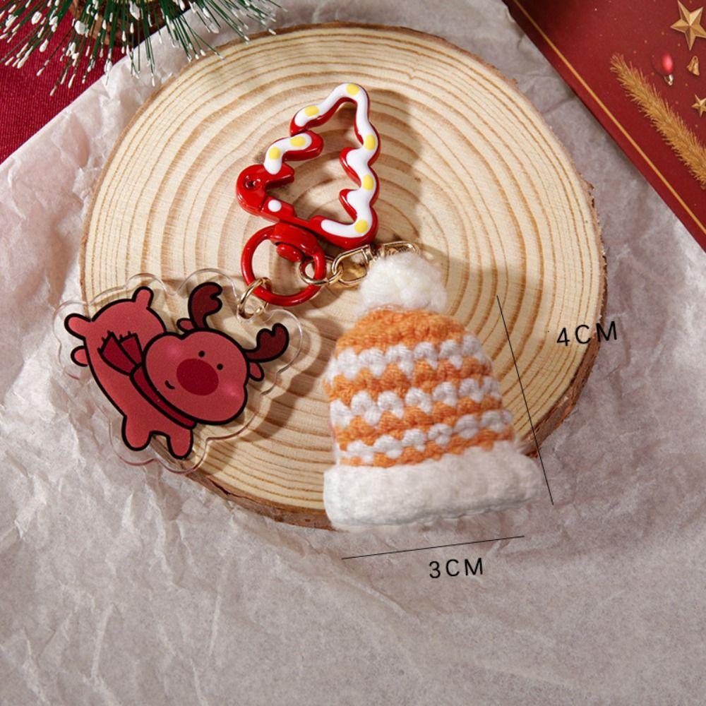 Knitted Doll Christmas Tree Keychain Handmade Ornament Christmas Stocking Keychain Creative Kawaii Christmas Keyring Gifts