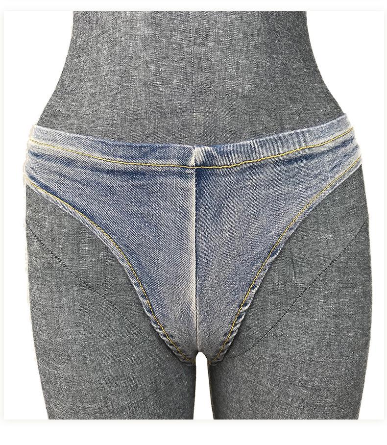 European American Denim Bandage Bikini – Sexy Women's Swimsuit 2024 Collection