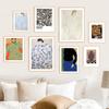 Abstract Line Striped Dress Girl Nordic Poster, Boho Canvas Painting, Wall Art Print, Vase, Sofia Lind, Picture for Living Room