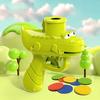 Cartoon Crocodile Disc Launcher Toy with 15 EVA Discs Outdoor Garden Backyard Lawn Park Kids Flying Disc Shooter Game Toddlers Boys Girls Gift