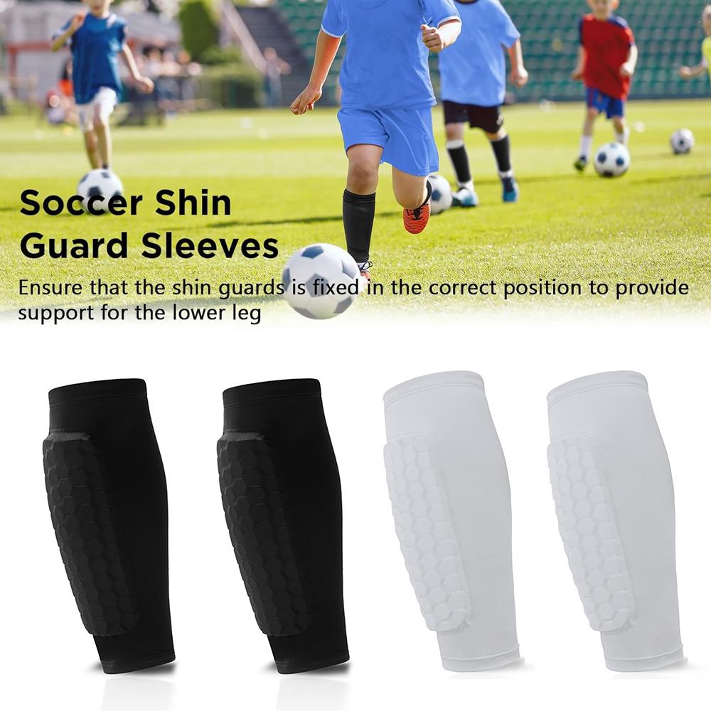 Durable And Safe 1Pcs Soccer Shin Guards Pads Shin Defender Shin Guards Calf Compression Sleeve With Honeycomb Pads Protective Soccer Shin Pad