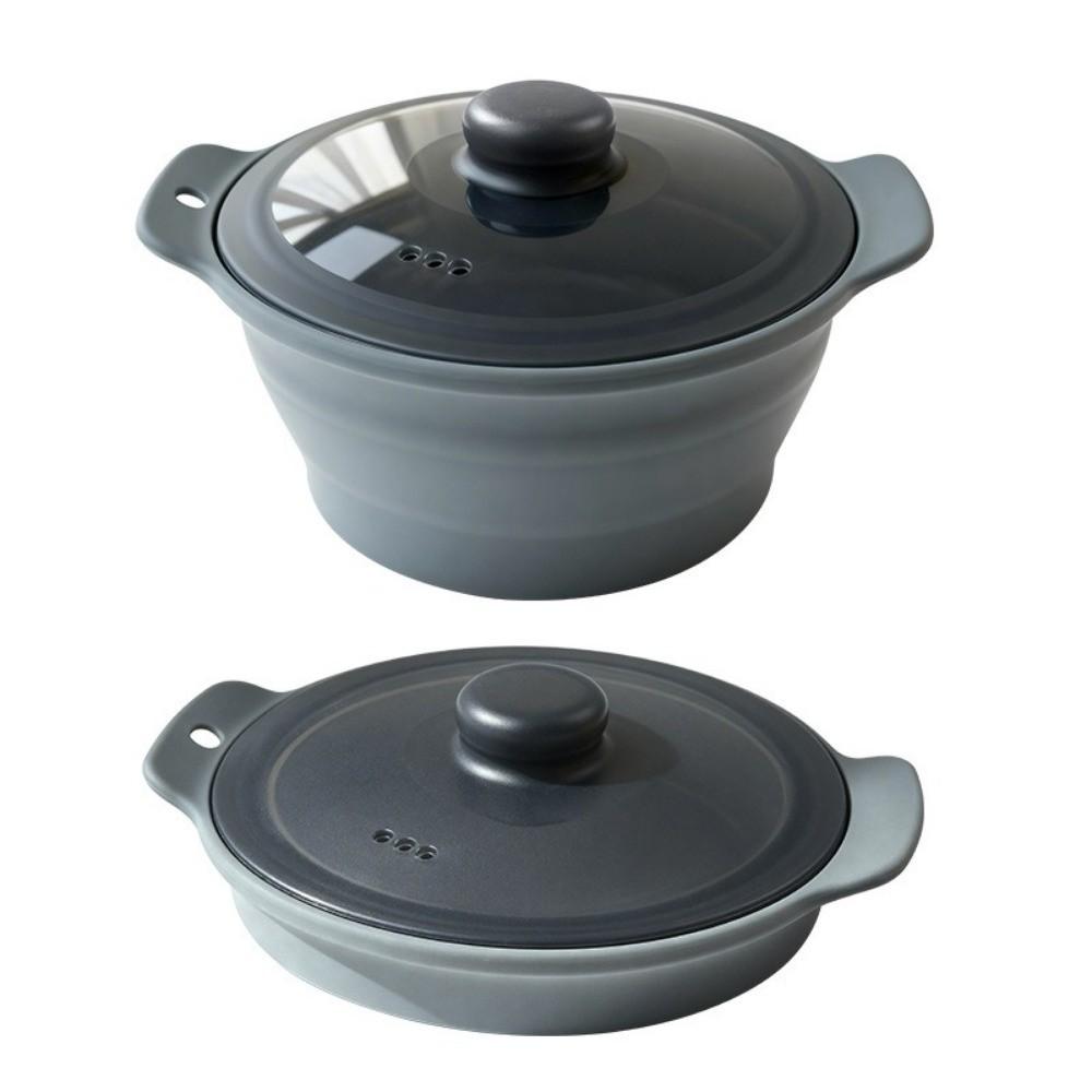 Food Grade Silicone Collapsible Steaming Pot Foldable Microwave Steamer Bowl Picnic