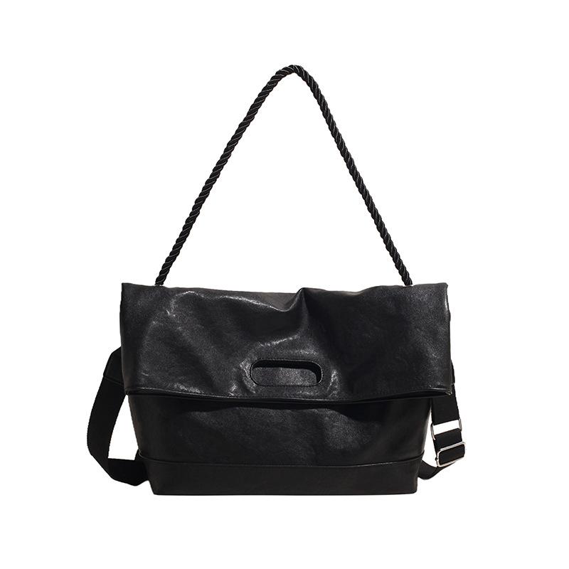 Retro Soft Leather Large-capacity Tote Bag Women's New Commuter Simple Large Bag Student Class Shoulder Messenger Bag