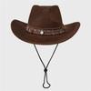 Western Cowboy Hat Summer Vintage Big Brim Shade Sun Protection Hat Outdoor Hiking Hat Jazz Hat