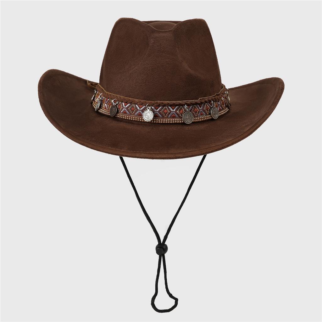 Western Cowboy Hat Summer Vintage Big Brim Shade Sun Protection Hat Outdoor Hiking Hat Jazz Hat