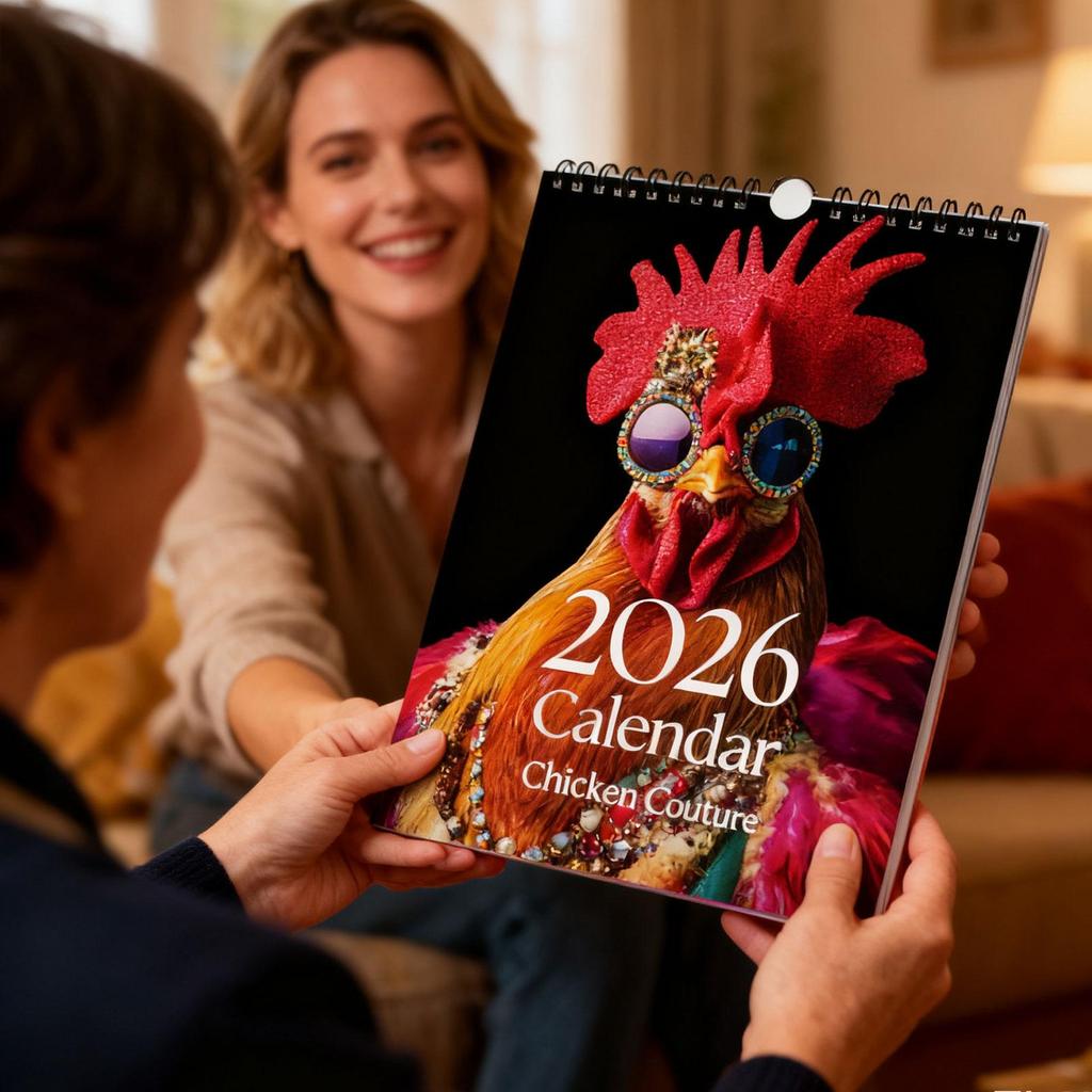 2026 Wall Calendar Humorous Rooster Pictures, 12 Months Monthly Plan, Perfect Gift For Birthday, Christmas