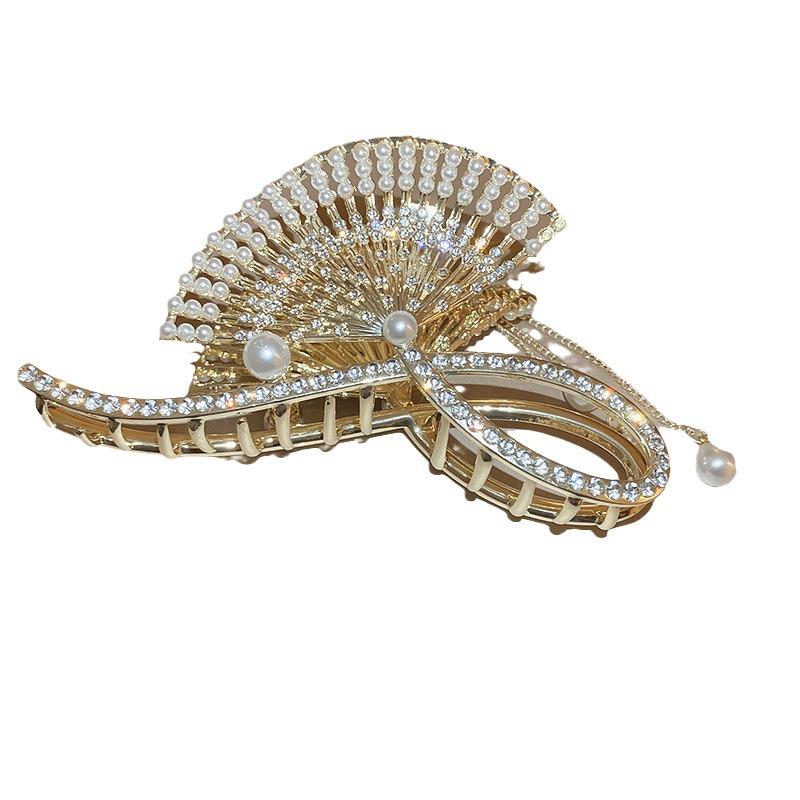 2023 Red Flocked Flower Tassel Hair Clip: High-End, Sweet & Versatile Women's Headdress Accessory