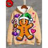 Holiday Men's Christmas Hoodie, Santa Claus and Reindeer Prints - Comfortable Long-sleeved Casual Pullover