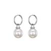 Trendy Stainless Steel Hoop Earrings For Women Big Pearl Round Gold Silver Color Earrings Wrap Rhinestone Crystal Jewelry Bijoux