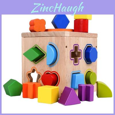 Geometrische Form Zuordnungsblöcke aus Holz für Kinder Pädagogisches Spielzeug zur Gehirnentwicklung