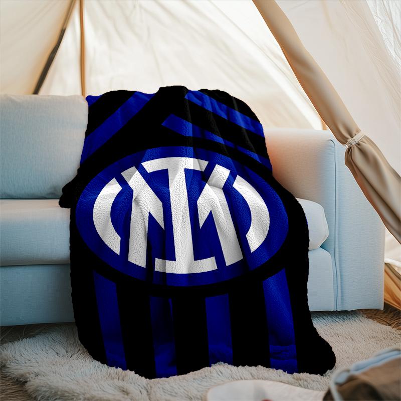 1 Stück F.C. Internazionale Milano Bedruckte Weiche Flanelldecke Überwurf für Schlafzimmer Wohnzimmer Sofa Camping Reise Fan Geschenke Weihnachtsgeschenke