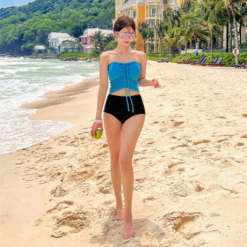 Korean 2024 Slimming Halterneck Tummy-Concealing Two-Piece Swimsuit