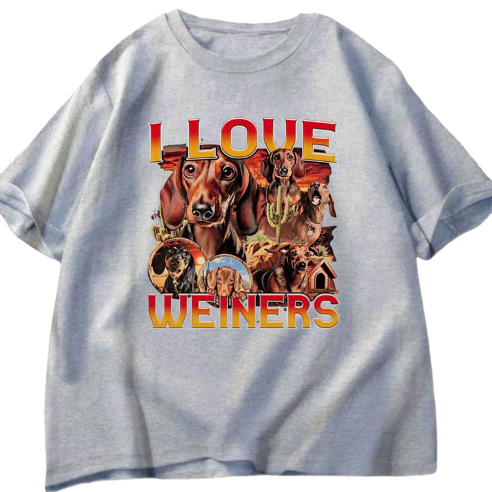 

I Love Weiners Fun Dog Maze Pattern Tshirt 2026 Summer Mens Womens Casual Cotton Fashion Harajuku Tshirt Street Wear Y2K S
