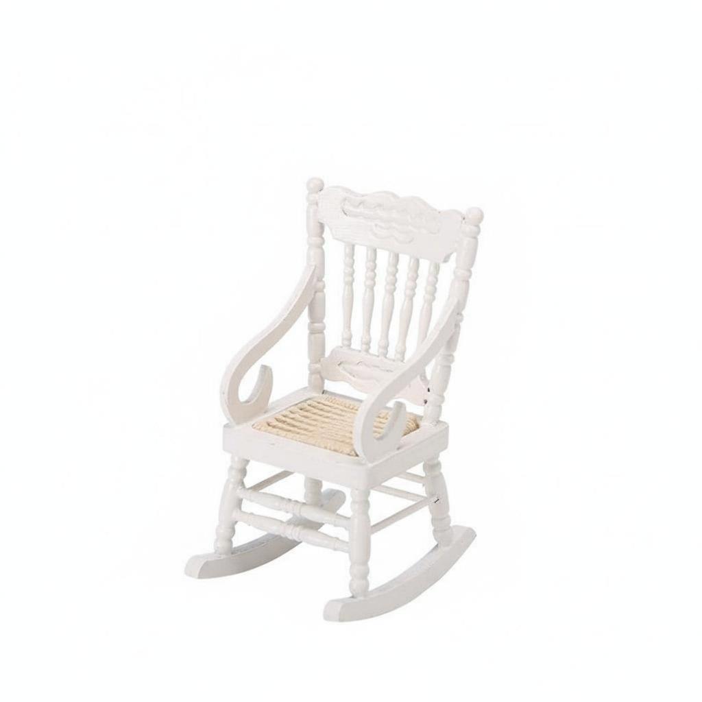 Rocking chair at 1:12 scale, handcrafted and richly detailed