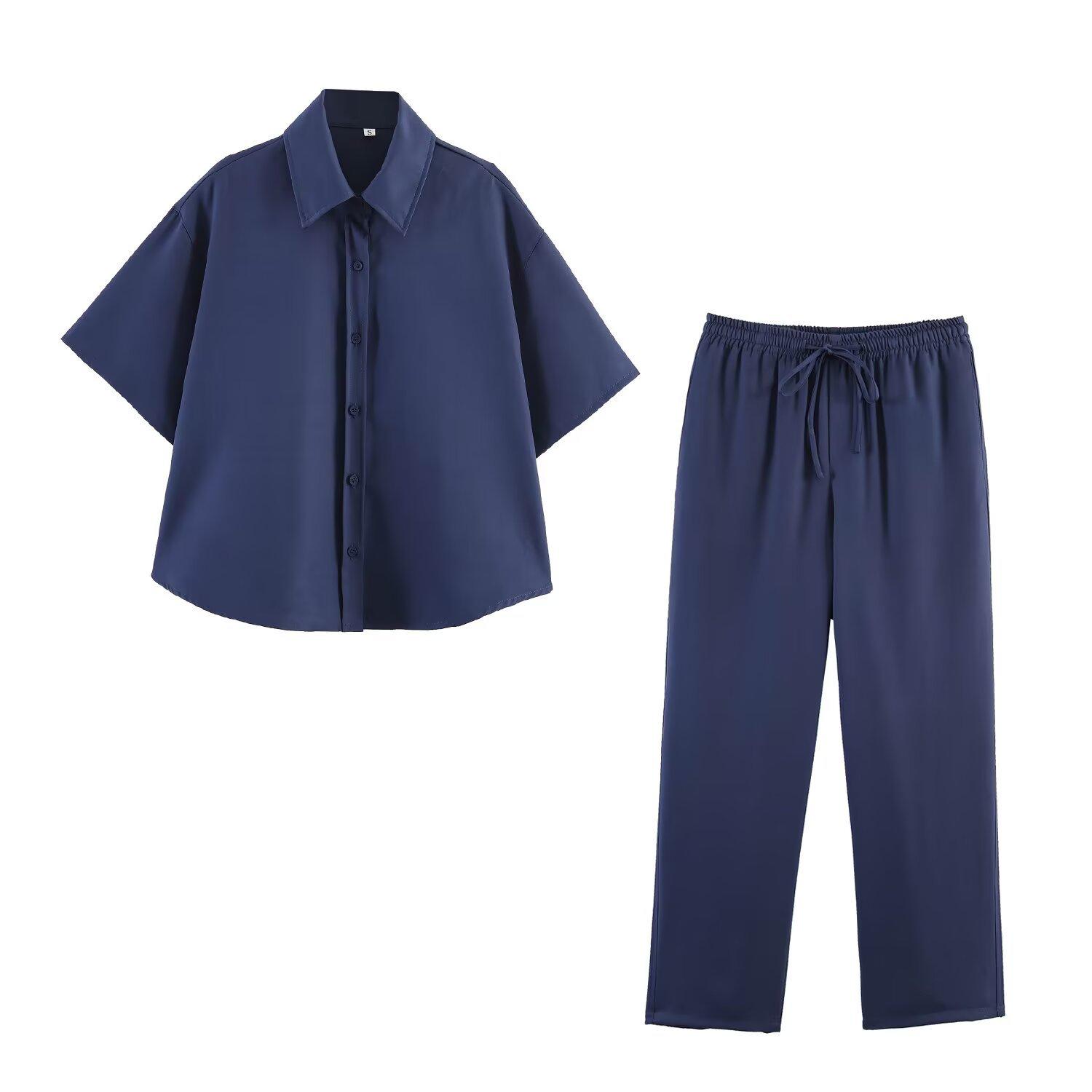 European and American style, new women s clothing, foreign style, fashionable, versatile, fashionable, top and pants set S
