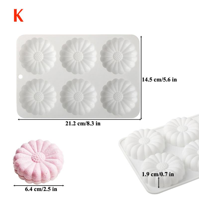 3D Herz/Stern/Rund/Quadrat Blume Pudding Silikon Mousse Form DIY Dessert Schokoladenform Kuchen Dekorationswerkzeuge Backformen