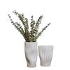 Elegant Large Mouth White Ceramic Vase for Dried or Fresh Flowers - Light Luxury Decor for Living Room Displays