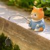 Creative Aquarium Decoration: Cute Animal Fishing Ornaments with Waterfall Rockery for Fish Ponds
