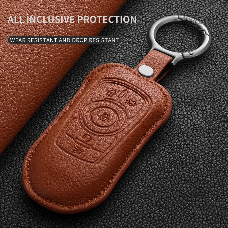 Leather Key Fob Cover For Buick Encore Envision Lacrosse Regal Verano