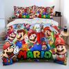 Set Biancheria da Letto Copripiumino Cartone Animato Mario Stile Retro 23 Set Letto Copripiumino Federa Set Biancheria da Letto Matrimoniale Regalo per Adulti Bambini