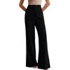 Womens High-Waisted Wide-Leg Trousers With Flared Hem Elegant Office Casual Pants Lightweight Breathable Straight Fit