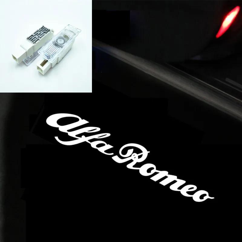 CYYPT1 Car LED Welcome Door Lights Emblem Accessory For Alfa Romeo 156 159 147 4C 8C 166 Giulia Giulietta Mito Stelvio Spider GT Tonale