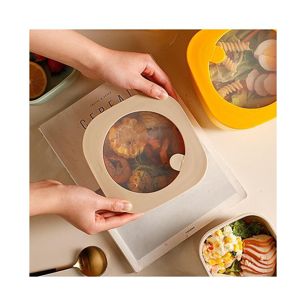 (L, Beige) BoSaiD Bento Box Leakproof Healthy Plastic Microwave Safe Lunchbox for Kitchen