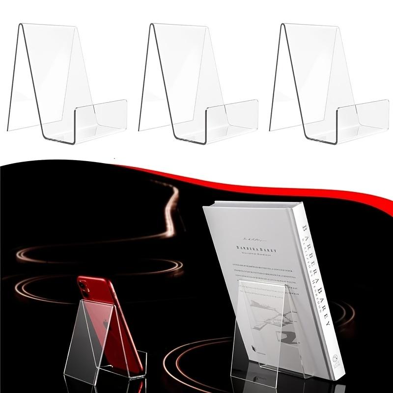 6pcs Transparent Display Stand, Acrylic Office Bookshelf Display Stand, Photo Frame, Brochure, Art Piece, Postcard Display Stand