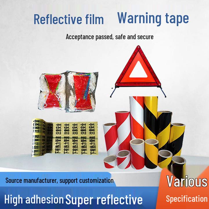 Red and White Striped Reflective Tape for Traffic Warning and Guardrail Reinforcement 40cm Red and White Tape